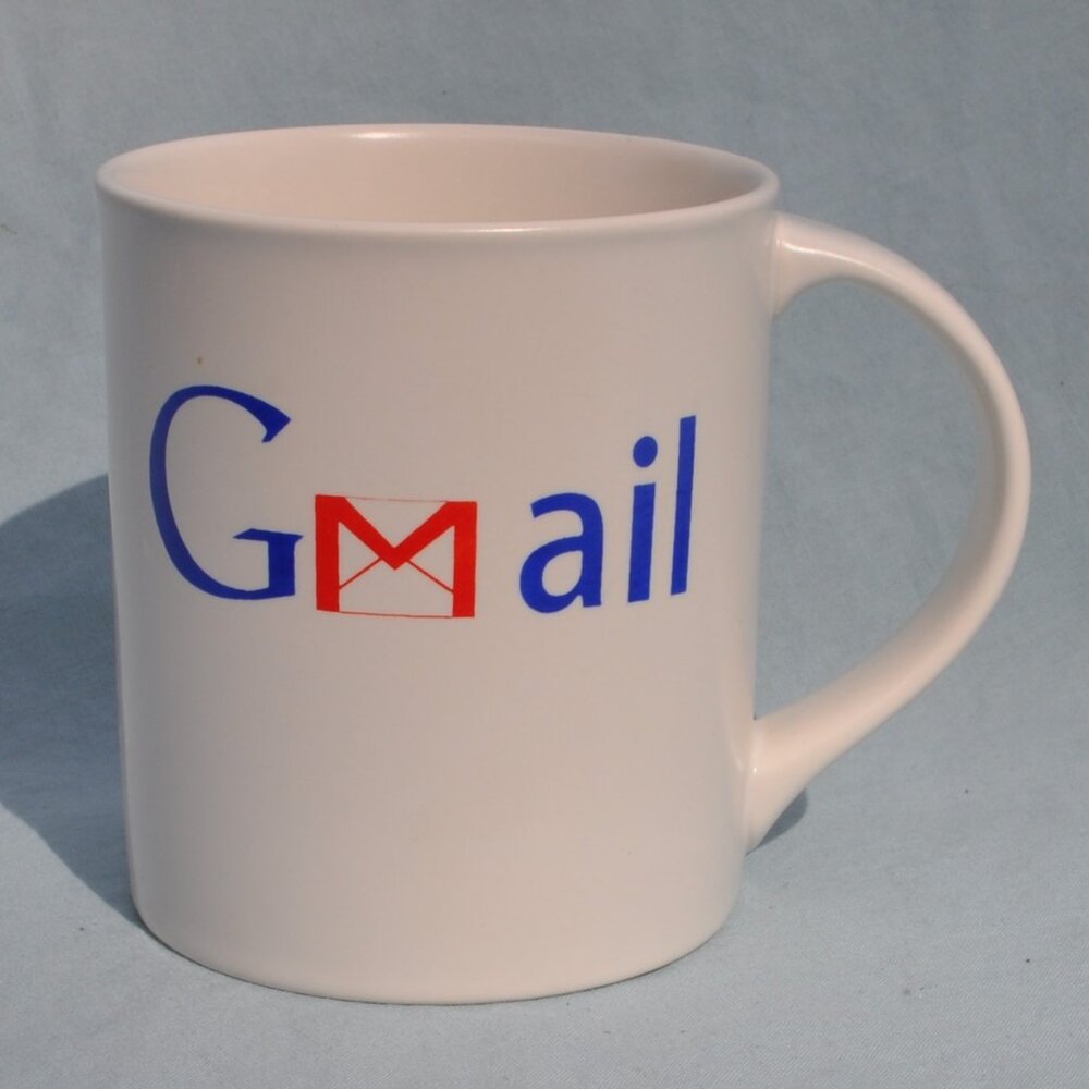 *BOGO mugs* 12 oz Indra stoneware mug 2004 google gmail promo (563w)